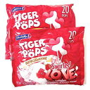 渦巻く愛のハート型タイガーポップ - 2袋 Colombina Swirled Love Heart Shaped Tiger Pops - 2 Bags