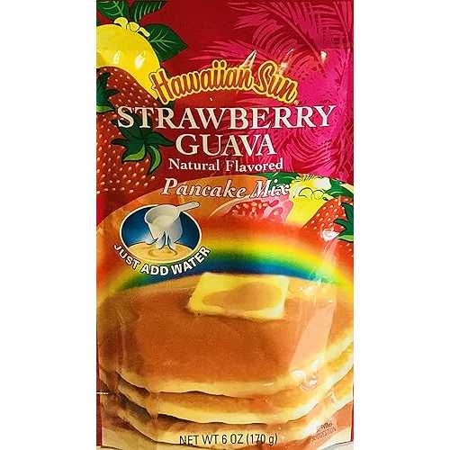 Hawaiian Sun Pancake Mix Hawaiian Natural Flavored Pancake Mix! Choose From Macadamia Nut Flavors! Just Add Water! 6oz Package! (Strawberry Guava)