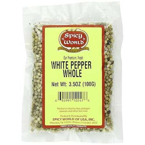 Spicy World Whole White Pepper 3.5 Ounce 100% Natural & Pure White Pep...