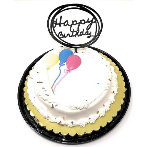 Happy Birthday ケーキトッパー アクリル製 1歳の誕生日パーティーデコレーション ケーキデコレーション用お気に入りトッパー TOP006 (ブラック) THY COLLECTIBLES Happy Birthday Cake Topper Acrylic First Birthday Party Decoration, Favorite To