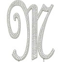 Sparkly Rhinestones Sparkly Rhinestone M Letter Cake Topper - 4.62