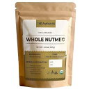 Heawans Organic Whole Nutmeg 4.5 oz, Premium Grade, Packed in a stand up resealable pouch.(4)