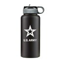 Military Gift Shop 32oz Army Stainless Steel Insulated Water Bottle with Engrave...