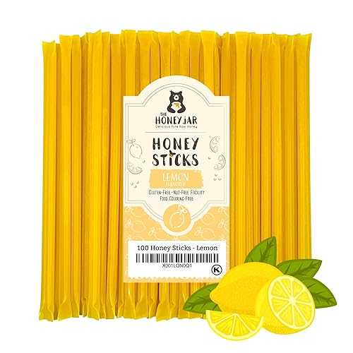 楽天GlomarketThe Honey Jar Lemon Flavored Honey Sticks - Pure Honey Straws For Tea, Coffee, or a Healthy Treat - One Teaspoon of Flavored Honey Per Stick - Made In The USA with Real Honey - （100 Count）