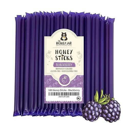 The Honey Jar Blackberry Flavored Honey Sticks - Pure Honey Straws For...