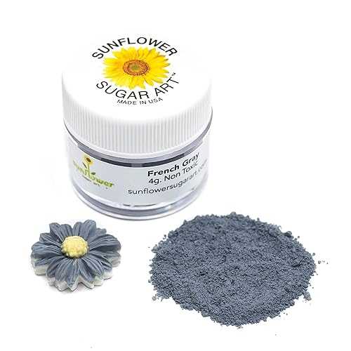 Sunflower Sugar Art French Gray Petal Dust Gray Matte Powder Premium Decoration Dust for Cake Accessories Sugar Fondant Powder DIY Crafting Non-Toxic Pigmento Gris 4 Grams Sunflower Sugar Art French Gray Petal Dust Gray Matte Powder Premium Decoration Dust for Cake Accessories Sugar Fondant Powder DIY Crafting Non-Toxic Pigmento Gris 4 Grams