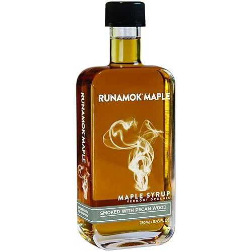 Runamok Pecan Wood Smoked Maple Syrup Organic - Authentic & Real Vermont Maple Syrup Pure Strong Flavor Great for BBQ, Broiled Salmon, Vinaigrettes & Cocktails 8.45 Fl Oz (250mL)