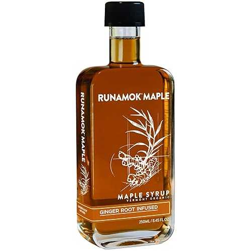 Runamok Ginger Root Infused Maple Syrup - Authentic & Real Vermont Maple Syrup Gluten Free & Natural Sweetener Great for Cooking, Tea & Cocktails 8.45 Fl Oz (250mL) Runamok Ginger Root Infused Maple Syrup - Authentic & Real Vermont Maple Syrup Gluten Free & Natural Sweetener Great for Cooking, Tea & Cocktails 8.45 Fl Oz (250mL)