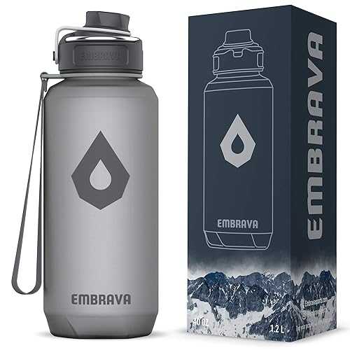 Embrava 40oz Water Bottle - Large with Travel Carry Ring - Wide Leak P...