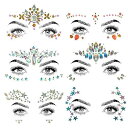 SHINEYES 6 Pcs Festival Party Face Jewels, Rhinestone Face Gems, Halloween Music Festival Birthday Rave Carnival Party Face Stickers