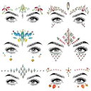 SHINEYES 6 Pcs Face Gems, Face jewels, Face Sticker, for Halloween Music Festivals Party Rave Carnival Birthday Party