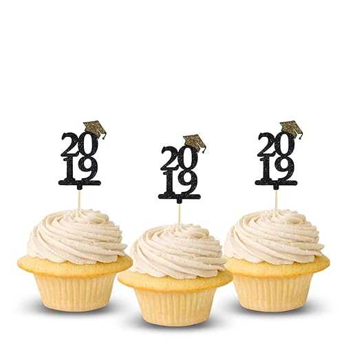 卒業カップケーキ トッパー カラー ブラック 12 パック デコレーション ケーキ 卒業 Picwrap Graduation Cupcake Topper Color Black 12 Pack Decoration Cake Graduation