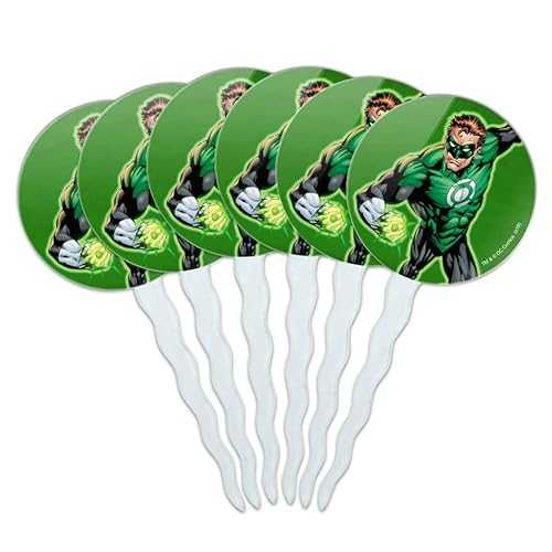 GRAPHICS & MORE Green Lantern Character Cupcake Picks Toppers Decoration Set of 6