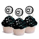 ハロウィン アイ カップケーキ トッパー 1パックあたり 12 個 デコレーション カードストック カラー ブラック picwrap Halloween Eye Cupcake Topper 12 pieces per Pack Decoration Cardstock color Black