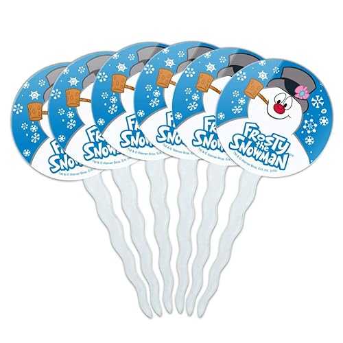 GRAPHICS & MORE Frosty the Snowman Snowing Cupcake Picks Toppers Decor...