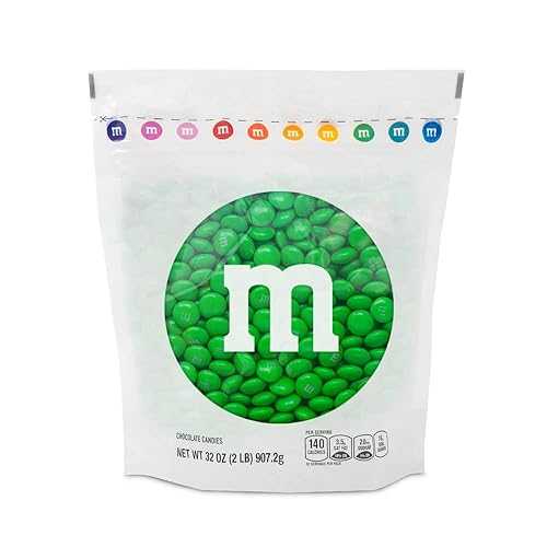M&MS WORLD M&M'S WORLD Green Milk Chocolate Candy, 2lbs of M&M'S Rese...