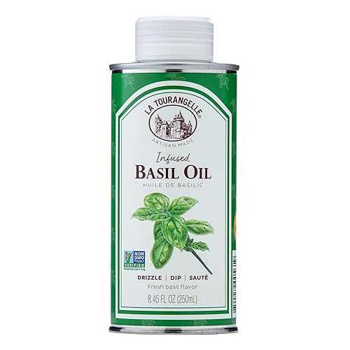 La Tourangelle, Basil Oil, Expeller-Pressed High-Oleic Oil, Great for Salads, Finishing Oil, Spread, Sauce, Dips, 8.45 fl oz
