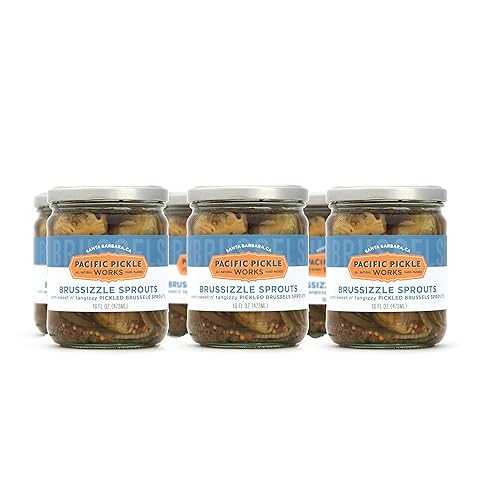芽キャベツ (6 パック) - セミスイートの芽キャベツのピクルス 16 オンス Pacific Pickle Works Brussizzle Sprouts (6-pack) - Semi-sweet pickled Brussels sprouts wedges 16oz