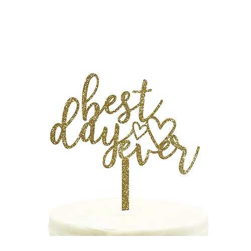 Andaz Press ウェディング アクリル ケーキ トッパー、ゴールドグリッター、史上最高の日、1 パック Andaz Press Wedding Acrylic Cake Toppers, Gold Glitter, Best Day Ever, 1-Pack Andaz Press ウェディング アクリル ケーキ トッパー、ゴールドグリッター、史上最高の日、1 パック Andaz Press Wedding Acrylic Cake Toppers, Gold Glitter, Best Day Ever, 1-Pack