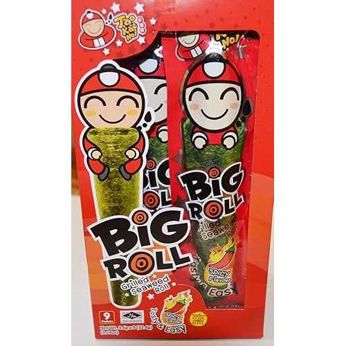 Tao Kae Noi Big Roll Grilled Seaweed Roll 9 Packets Per Box, (32.4 g) ...