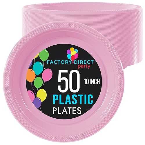 Exquisite Pink Plastic Plates For Party 10