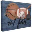 The Kids Room By Stupell #1 Fan Sports Plank XXL ストレッチキャンバスウォールアート、30 x 1.5 x 40...