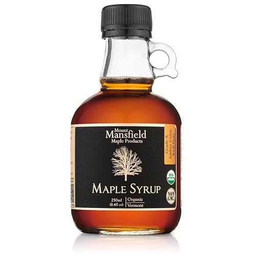 Mount Mansfield Maple Products Mansfield Maple Certified Organic Pure Vermont Maple Syrup Grade A Amber Rich, 250ml Glass Bottle Mount Mansfield Maple Products Mansfield Maple Certified Organic Pure Vermont Maple Syrup Grade A Amber Rich, 250ml Glass Bottle