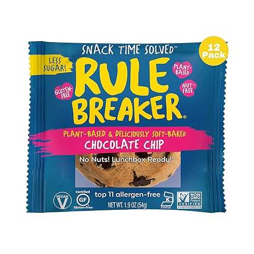 Rule Breaker Snacks Vegan Gluten Free Chocolate Chip Blondie Cookies P...