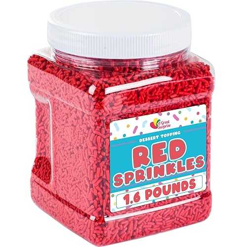A Great Surprise Red Sprinkles - 1.6 Pounds - Bulk Jimmies Sprinkles -...