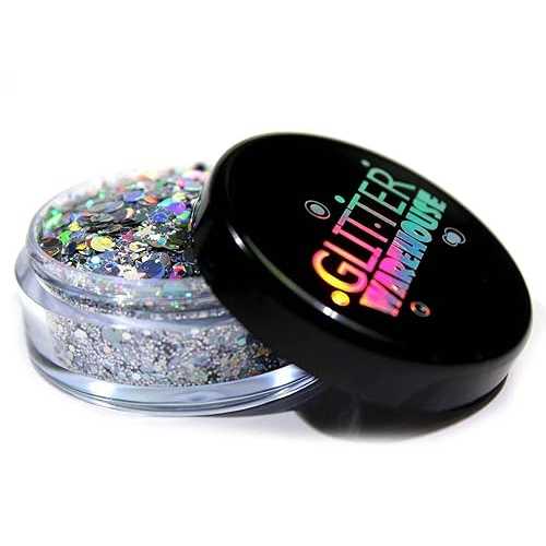 Festival Chunky Silver Holographic Glitter Mix GLITTERWAREHOUSE COSMET...