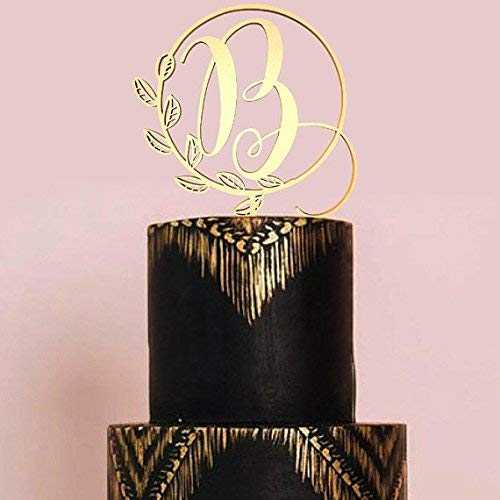 KISKISTONITE Initials B Cake Topper, Monogram Cake Topper B, Rustic We...