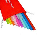 JNAB Big Silicone Straws Reusable Silicone Drinking Straws10Pcs Straight Smoothi...