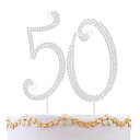 Zkptops 50 Cake Topper 50th Anniversary Birthday Wedding Diamond Cake Topper for...