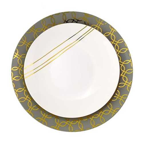 Trendables 40 - Pack Combo Premium Disposable Plastic Plates, Food Gra...