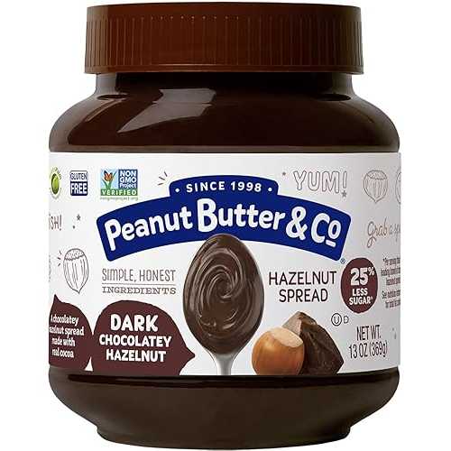 Peanut Butter & Co. Hazelnut Spread, Dark Chocolatey Hazelnut, Gluten Free & Non-GMO, 13 Oz (Pack of 6)