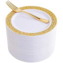 WDF 100pcs Gold Dessert Plates 7.5