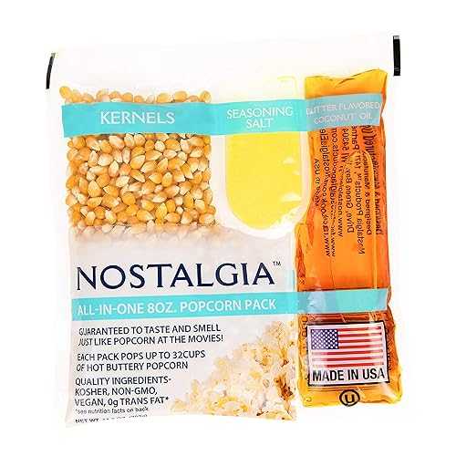 Nostalgia KPP824 Best Tasting Premium 8-Ounce Popcorn, Oil & Seasoning...