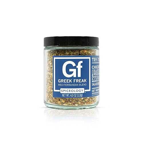 Spiceology - Greek Freak Mediterranean Seasoning Blend - Premium Greek Herbs & Spices for Chicken, Potatoes, Salad, Gyros, Pasta, Pizza & More - Fresh, Chef-Crafted Mediterranean Spice Blend (4 oz Jar)