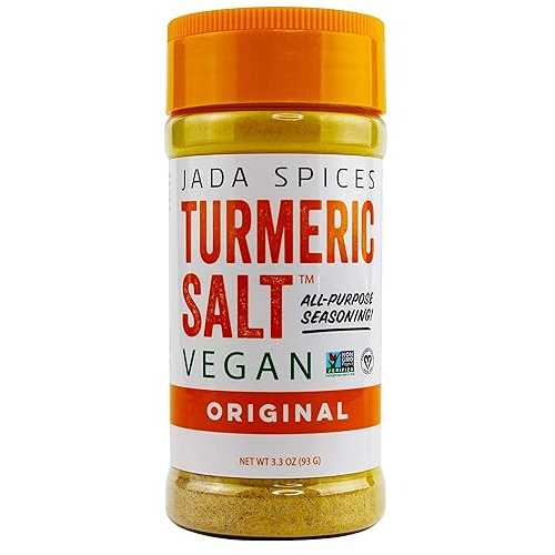 JADA Spices Turmeric Salt Spice and Seasoning - Vegan, Keto & Paleo Friendly - Perfect for Cooking, BBQ, Grilling, Rubs, Popcorn and more - Preservative & Additive Free