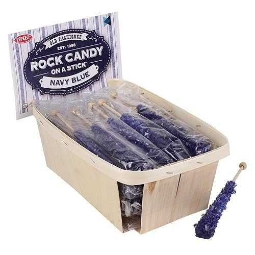 Extra Large Rock Candy Sticks: 24 Blueberry Lollipop - Navy Blue Rock ...