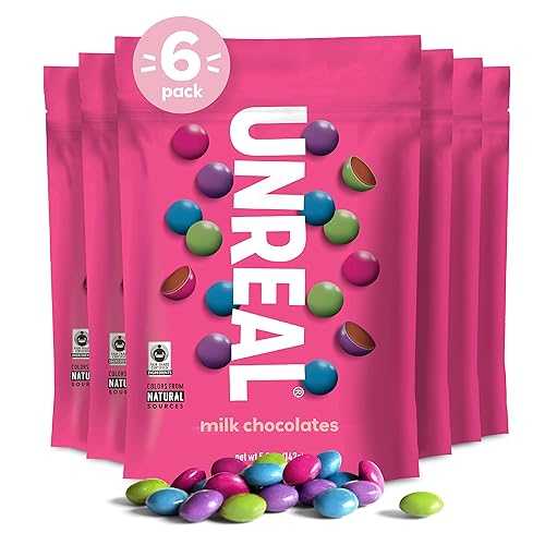 UNREAL Milk Chocolate Gems, Certified Fair Trade, Non-GMO, Made with G...