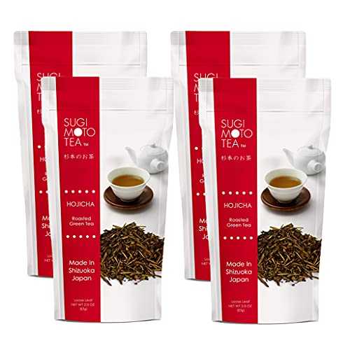 SA 日本緑茶ほうじ茶、ルーズリーフ、2.0 オンス (4 パック)、ホワイト Sugimoto Tea SA Japanese Gree..