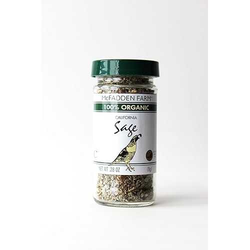 McFadden Farm Organic Sage, Dried Herb, Grown and packed in the U.S.A., 0.28 oz in glass jar