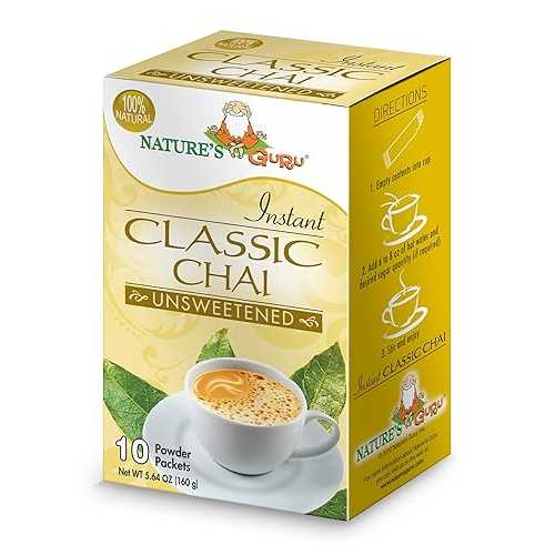 Nature's Guru Instant Classic Chai Tea Drink Mix Unsweetened 10 Count ...
