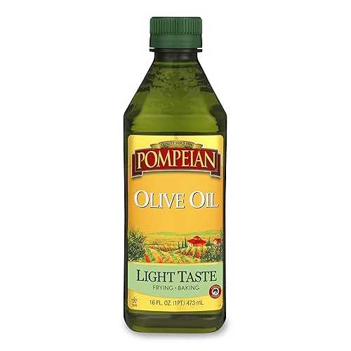 Pompeian Light Taste Olive Oil, Subtle Flavor, Perfect for Frying & Baking, Naturally Gluten Free, Non-Allergenic, Non-GMO, 16 FL. OZ.