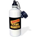3dRose "I Survived Flying Monkeys Survial Pride And Humor Design" Sports Water Bottle, 21 oz, White