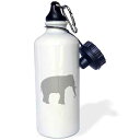 3dRose Grey Elephant Silhouette Gray Animal on White Modern Minimalist Style Spo...