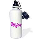 3dRose Wifey Sports Water Bottle, 21 oz, Multicolor