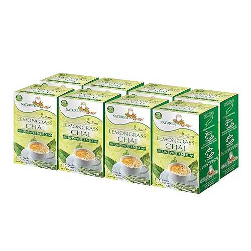 Nature's Guru Instant Lemongrass Chai Tea Drink Mix Unsweetened 10 Cou...