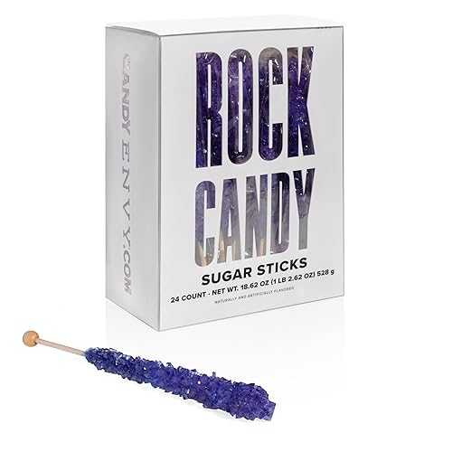 Candy Envy - Purple Rock Candy Sugar Sticks - Grape Flavored - 24 Indi...